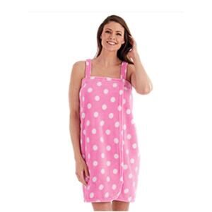 NWOT Cozee Corner OS Fits S - L 19-21" PTP Fleece Shower Wrap Bathrobe A0060866